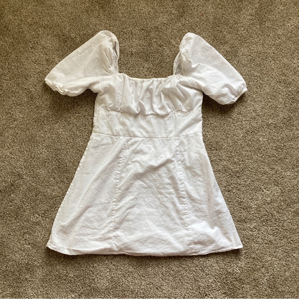 White Puff Sleeve Dress